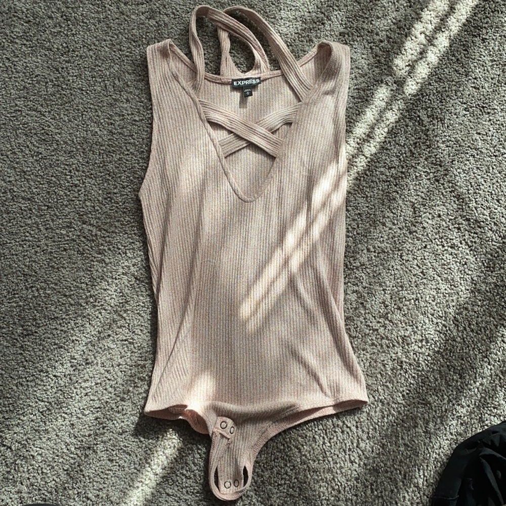 Express criss cross front body suit